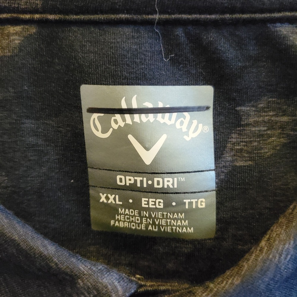 Callaway Polo Golf Shirt Men 2XL Black Camo Opti Dri Cooling Performance New - Picture 7 of 10